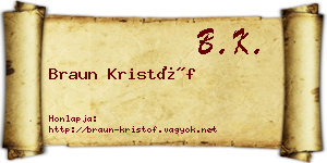 Braun Kristóf névjegykártya