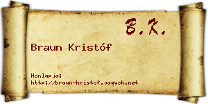 Braun Kristóf névjegykártya